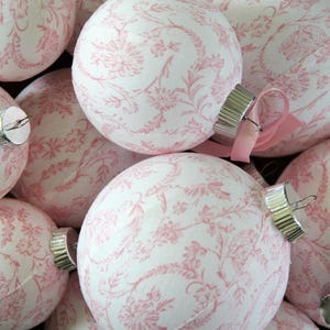 Pink chinoiserie Christmas Ball Ornaments