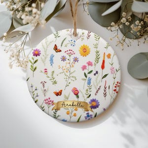 Custom Wildflower Ornaments Press Flower Christmas Ornament Colorful Nature-Inspired Decor Botanical Garden Lover Gift Plant Lover Gift